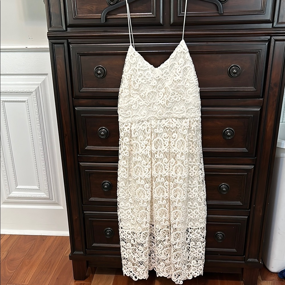 Express White Spaghetti Strap Midi Sundress size 0